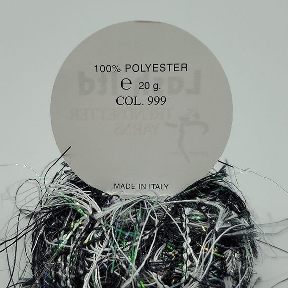 Trendsetter Lash Ltd Eyelash Metal Yarn | NWT| Pearl Black White Multi - Picture 5 of 5